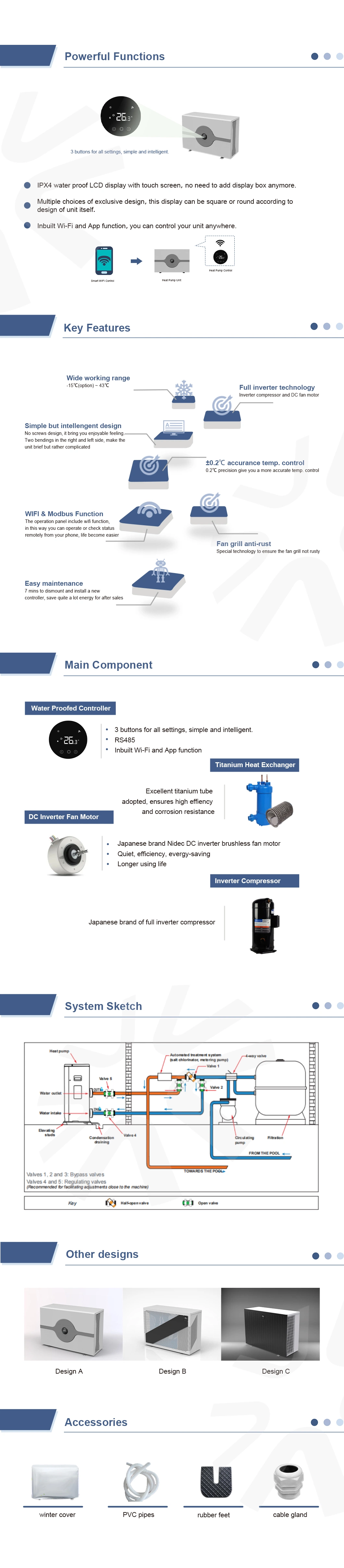 DC Inverter Swimming Pool Heat Pump with WiFi Control